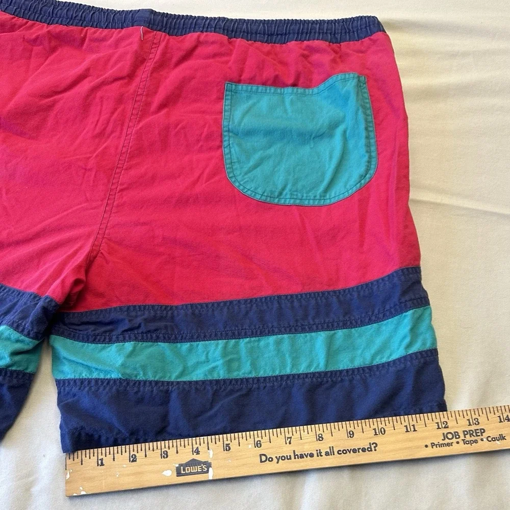VTG 90s Islander Men's Swim Trunks Colorblock Board Shorts Size Large